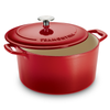Bestow Enameled Cast Iron Round Dutch Oven - 5.2L (Gradated Red)