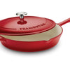 Bestow Enameled Cast Iron Covered Skillet - 25cm (Gradated Red)