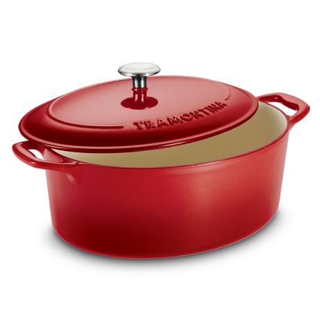 Bestow Enameled Cast Iron Covered Oval Dutch Oven 6.6 Litre GR