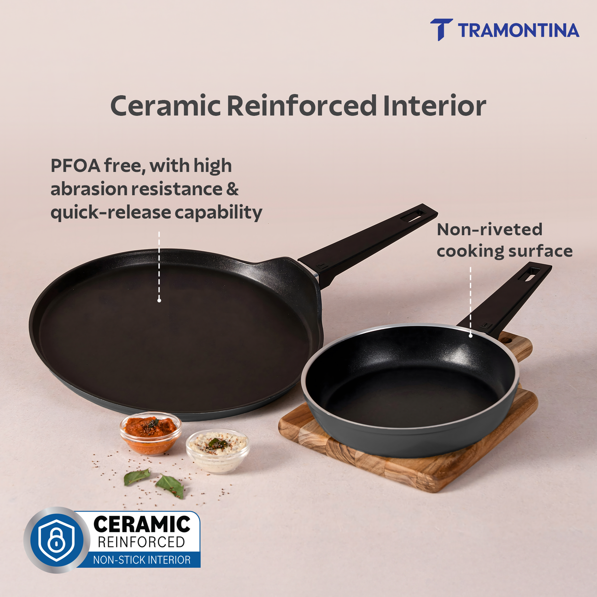 Chroma Forged Cookware Set of 2 Fry Pan 20 cm & DosaTawa 28 cm Grey