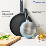 Chroma Forged Cookware Set of 2 Fry Pan 20 cm & DosaTawa 28 cm Blue