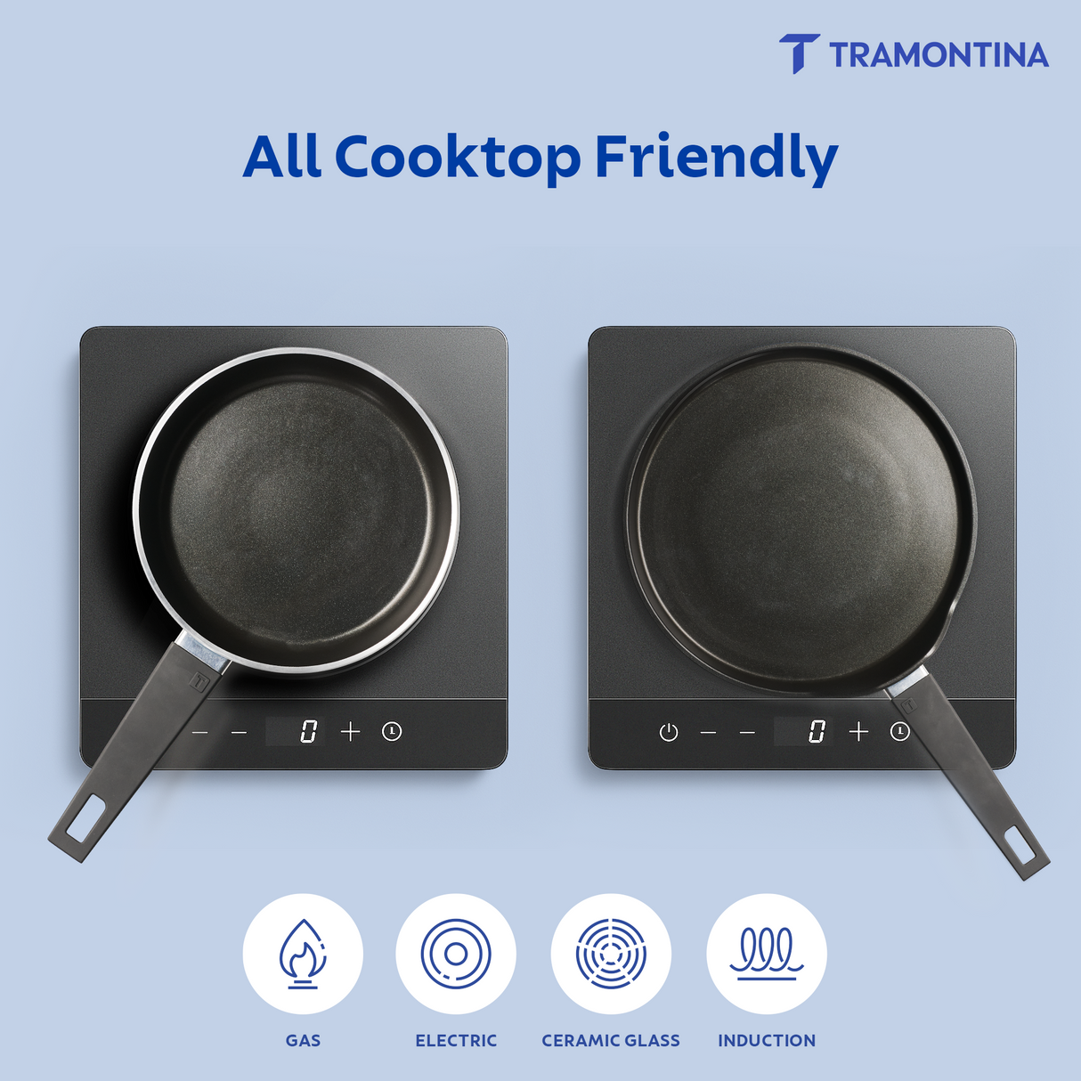 Chroma Forged Cookware Set of 2 Fry Pan 20 cm & DosaTawa 28 cm Blue