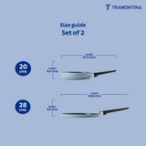 Chroma Forged Cookware Set of 2 Fry Pan 20 cm & DosaTawa 28 cm Blue