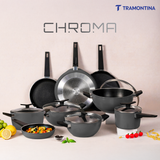 Chroma Forged CK Set of 4 Fry Pan 20 cm, DosaTawa 28 & Kadai 22 Grey
