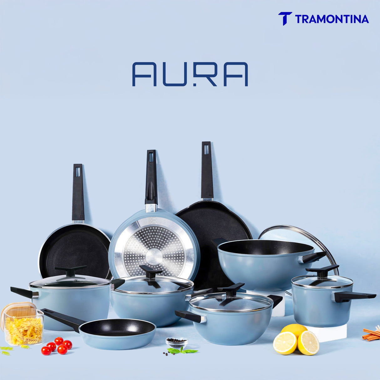 Aura Ceramic Reinforced Non-Stick Fry Pan – 24 cm (Blueberry)