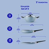 Aura Ceramic Reinforced Non-Stick Cookware Set – 4 Pieces (Blueberry)