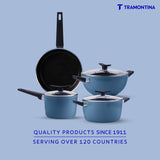 Aura Ceramic Reinforced Non-Stick Cookware Set – 7 Pieces (Blueberry)