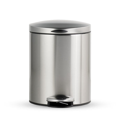 Trash Bin 5 Litre Stainless Steel Pedal Round