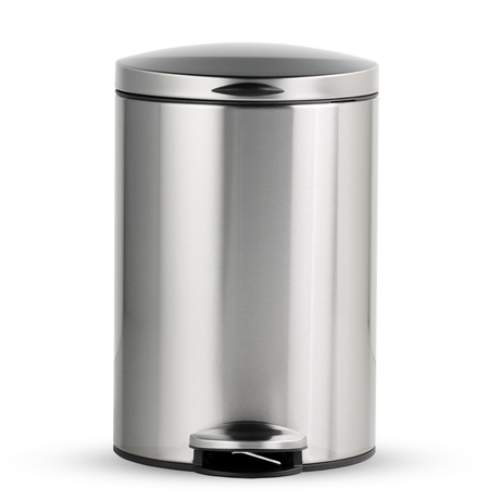 Trash Bin 12 Litre Stainless Steel Pedal Round