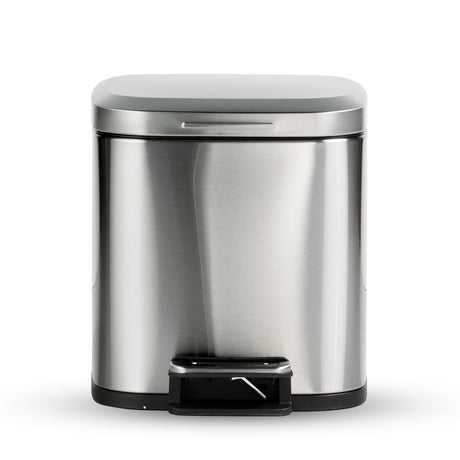 Trash Bin 8 Litre Stainless Steel Pedal Square