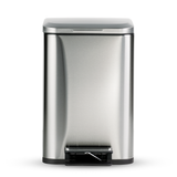 Trash Bin 12 Litre Stainless Steel Pedal Square