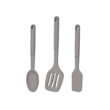 Softta silicone 3 pcs utensil set slotter turner, spatula & spoon - Grey