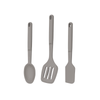 Softta silicone 3 pcs utensil set slotter turner, spatula & spoon - Grey
