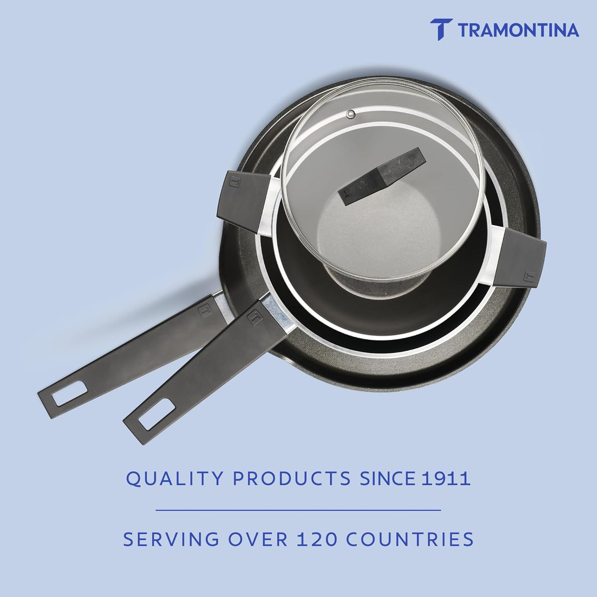 Aura 4 Piece Non-Stick Cookware Set Ceramic Reinforced Coating – (Blueberry)