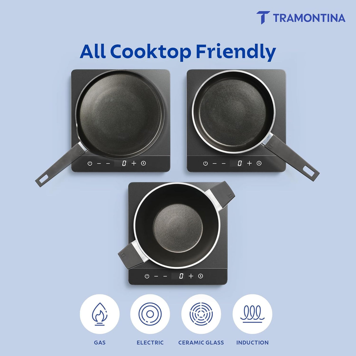 Aura 4 Piece Non-Stick Cookware Set Ceramic Reinforced Coating – (Blueberry)