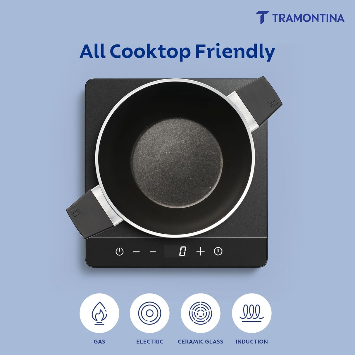 Aura 4 Piece Non-Stick Cookware Set Ceramic Reinforced Coating – (Blueberry)