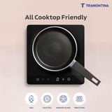 Tramontina India Aura 24cm non-stick fry pan with ceramic reinforced coating in sea green color.