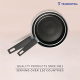 Tramontina India Aura 24cm non-stick fry pan with ceramic reinforced coating in sea green color.