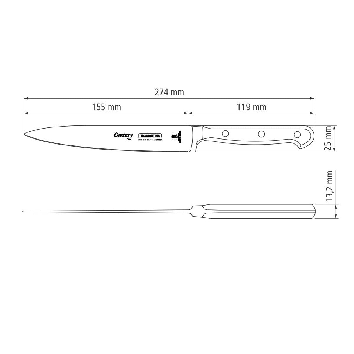 Century Stainless Steel Utility Knife 6"