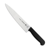 Black Tramontina India 20cm professional chef knife, stainless steel blade with black handle, ideal for slicing and chopping.
