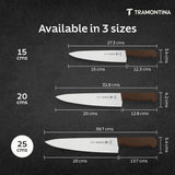 Brown Tramontina India 10-inch professional chef knife with a sharp blade, ideal for precision cutting in the kitchen.