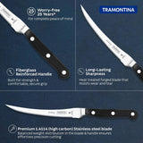 Century Tramontina India stainless steel 5-inch tomato knife with a sharp blade and ergonomic handle for precise slicing.