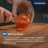 Century Tramontina India 5-inch stainless steel tomato knife with a sharp blade and ergonomic handle for precise slicing.