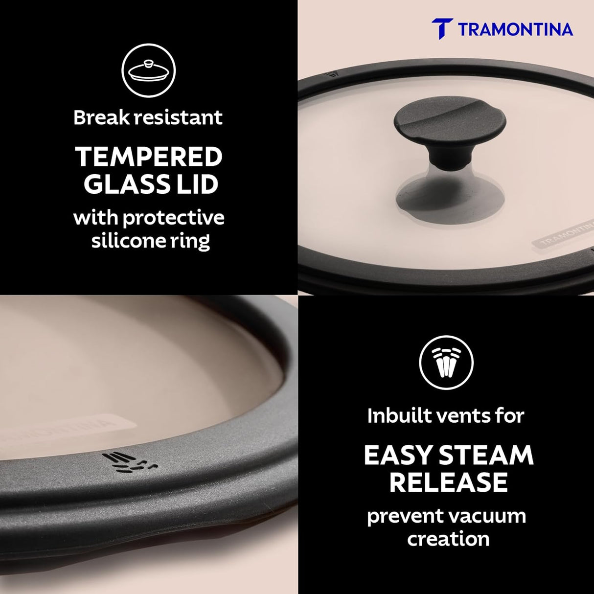 Titanex 20cm pre-seasoned cast iron casserole with heat-resistant silicone grip, showcasing a 3.1L capacity.