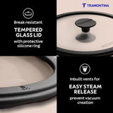 Titanex 20cm pre-seasoned cast iron casserole with heat-resistant silicone grip, showcasing a 3.1L capacity.