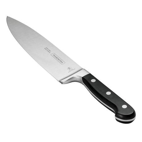Black Century chef's knife by Tramontina India, 20 cm (8 inches), with a sharp stainless steel blade and ergonomic handle.