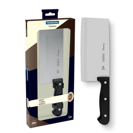 Stainless steel 7-inch cleaver knife by Tramontina India with a sturdy handle, ideal for chopping and heavy cutting tasks.