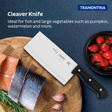 Tramontina India 7-inch stainless steel cleaver knife with a broad blade and ergonomic handle for chopping and slicing.
