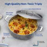 Aeion 20cm Stainless Steel Tri-Ply Curry Pot with SS Lid - 3.1L