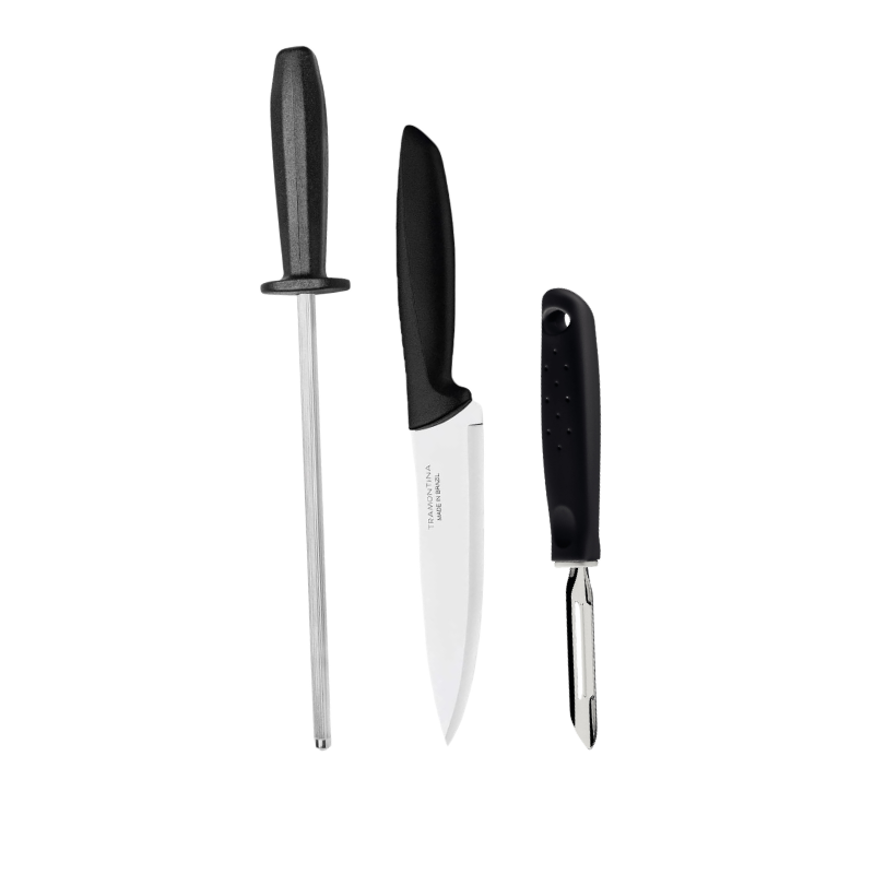 Cutting Essential Combo - Chef Knife 15cm + Knife Sharpener + Stainless Steel Peeler