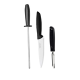 Cutting Essential Combo - Chef Knife 15cm + Knife Sharpener + Stainless Steel Peeler