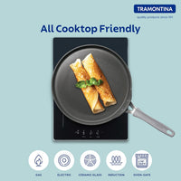 Tramontina India Velo Forged Dosa Tawa 28 cm in sand color, flat griddle pan for making dosas and Indian pancakes.