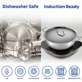 Aeion 24cm Stainless Steel Tri-Ply Extra Deep Kadai with SS Lid - 3.8L