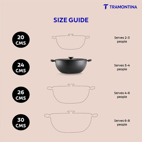 Titanex 24cm Pre-Seasoned Cast Iron Extra Deep Kadai with Heat Resistant Silicone Grip – 3.7L