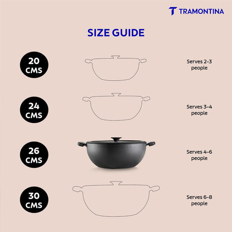 Titanex 26cm Pre-Seasoned Cast Iron Extra Deep Kadai with Heat Resistant Silicone Grip – 4.6L