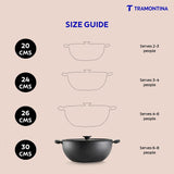 Titanex 30cm Pre-Seasoned Cast Iron Extra Deep Kadai with Heat Resistant Silicone Grip – 6.8L