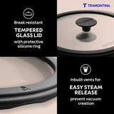 Titanex 20cm Pre-Seasoned Cast Iron Extra Deep Kadai with Heat Resistant Silicone Grip – 2.3L