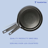 Tramontina India Aura 28cm blue ceramic reinforced non-stick dosa tawa with a smooth cooking surface.