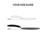 Titanex 24cm Pre-Seasoned Cast Iron Dosa Tawa with Heat Resistant Silicone Grip