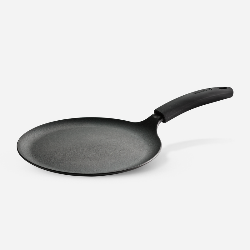 Titanex 24cm Pre-Seasoned Cast Iron Dosa Tawa with Heat Resistant Silicone Grip