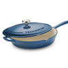 Bestow Enameled Cast Iron Covered Skillet - 30cm (Medium Blue)