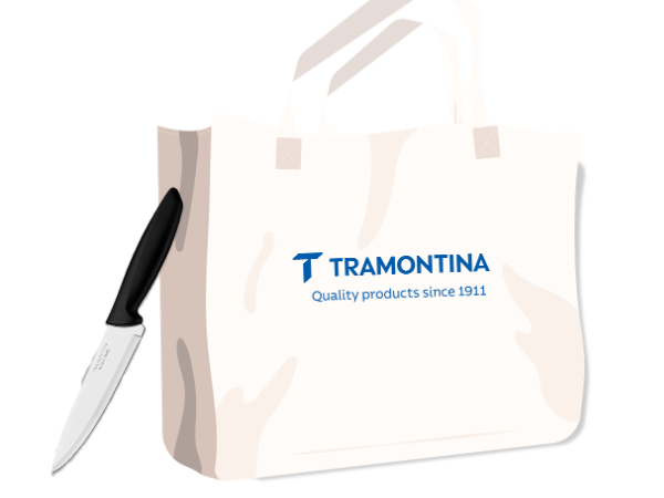 Free gift from Tramontina India featuring a promotional item, displayed as a colorful freebie image.