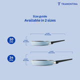 Blueberry Tramontina India Aura 20cm non-stick ceramic fry pan with reinforced coating, shown with a clean cooking surface.