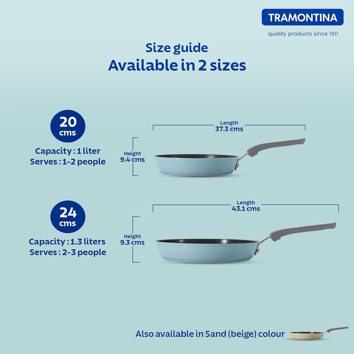 Tramontina India Velo Forged 20 cm Sea Fry Pan with non-stick coating and ergonomic handle, suitable for versatile cooking.