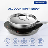 Fusao EX+ 26cm Ceramic Stainless Steel Tri-Ply Fry Pan with SS Lid