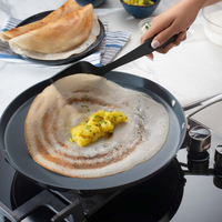 Tramontina India Fusao EX+ ceramic stainless steel tri-ply 4.8L casserole and 30cm dosa tawa cookware set.